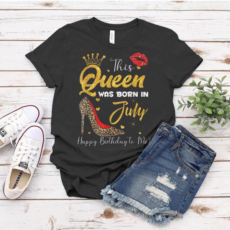Leopard This Queen Was Born In July Happy Birthday To Me Women T-shirt Funny Gifts