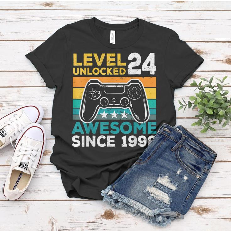 Level 24 Unlocked Awesome 1998 24Th Birthday Man Video Game V2 Women T-shirt Funny Gifts