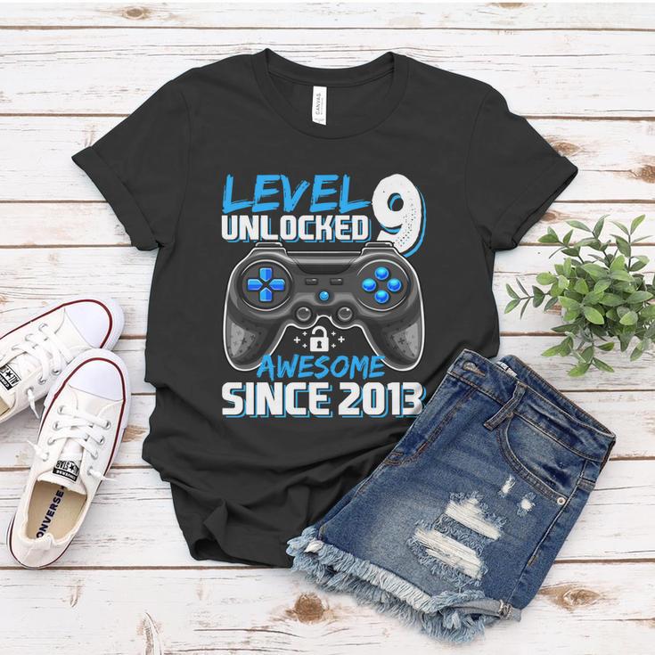 Level 9 Unlocked Awesome 2013 Video Game 9Th Birthday Gift Women T-shirt Unique Gifts