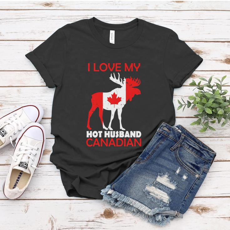 Lgbn I Love Husband Canadian Maple Leaf Animal Canada Day Women T-shirt Unique Gifts