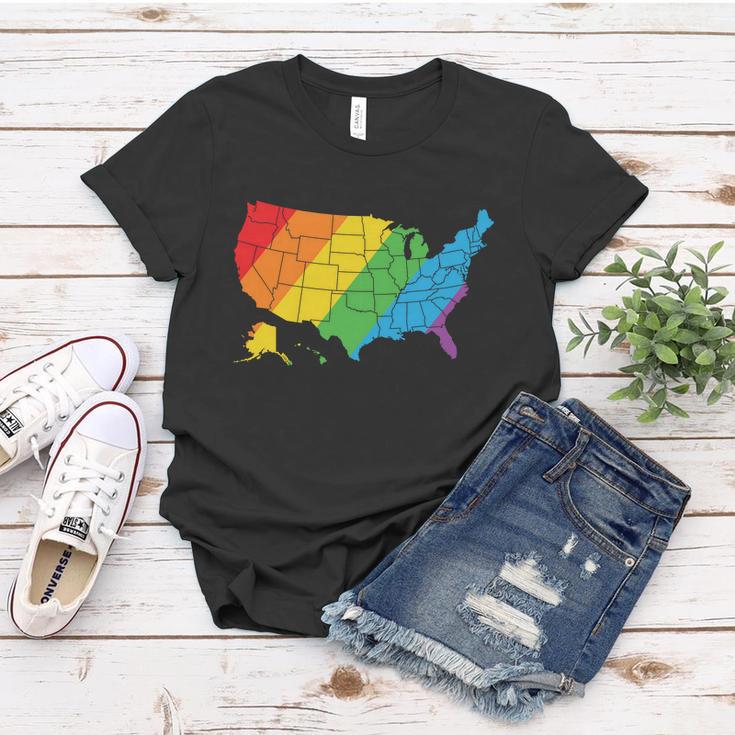 Lgbt United States Map Pride Month Women T-shirt Unique Gifts