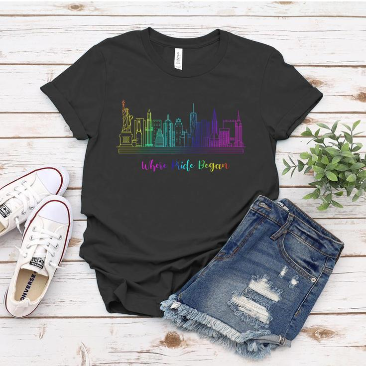 Lgbt Where Pride Began New York Skyline Women T-shirt Unique Gifts