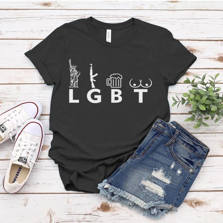 Lgtb Lady Liberty Guns Beer Tits Funny V2 Women T-shirt Unique Gifts