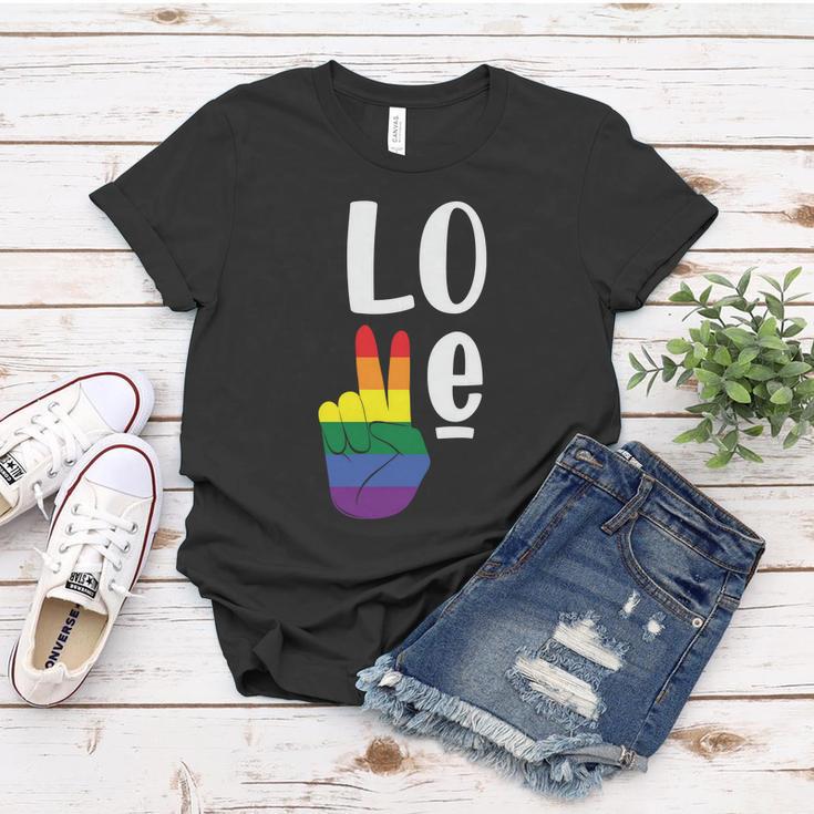 Love Peace Lgbt Gay Pride Lesbian Bisexual Ally Quote Women T-shirt Unique Gifts