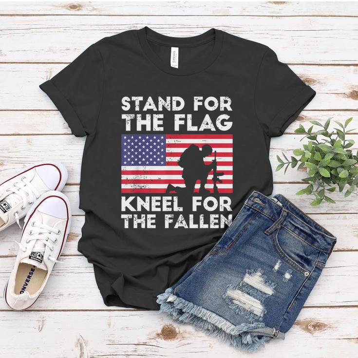 Memorial Day Patriotic Military Veteran American Flag Stand For The Flag Kneel For The Fallen Women T-shirt Unique Gifts