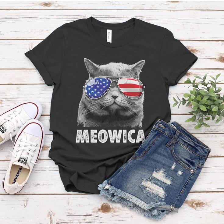 Meowica Cat 4Th Of July Merica Men Women Usa American Flag Women T-shirt Unique Gifts