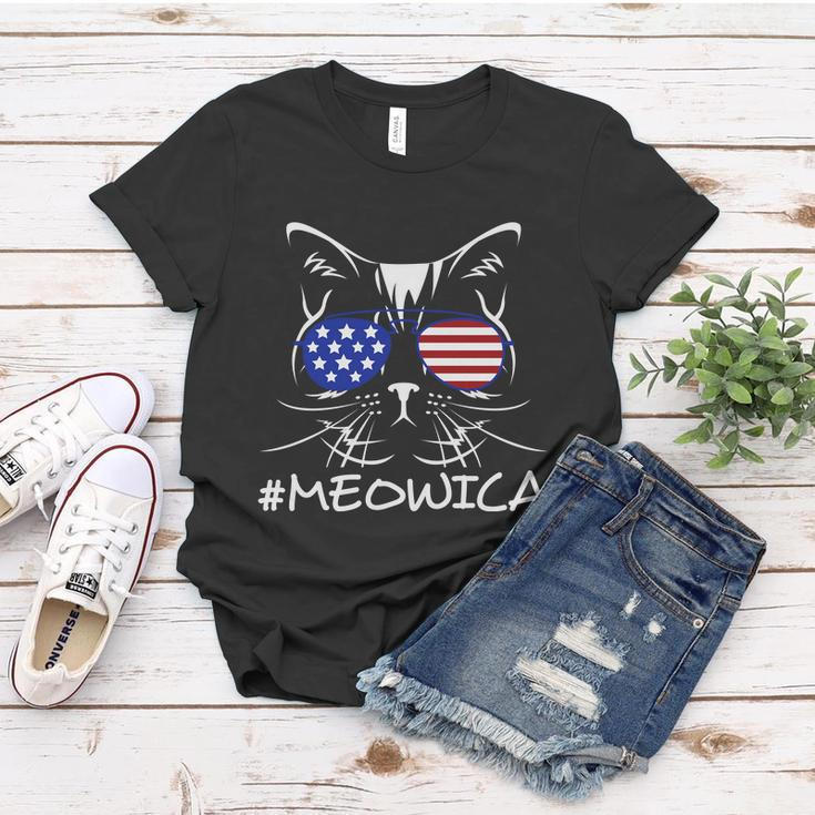Meowica Glassess American Flag 4Th Of July Cat Day Women T-shirt Unique Gifts
