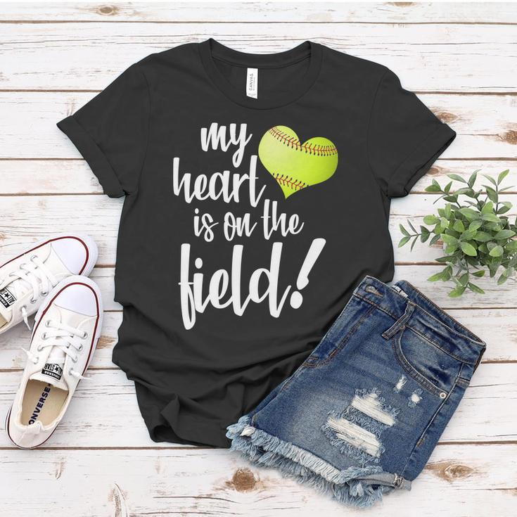 My Heart Is On The Field Baseball Player Women T-shirt Unique Gifts