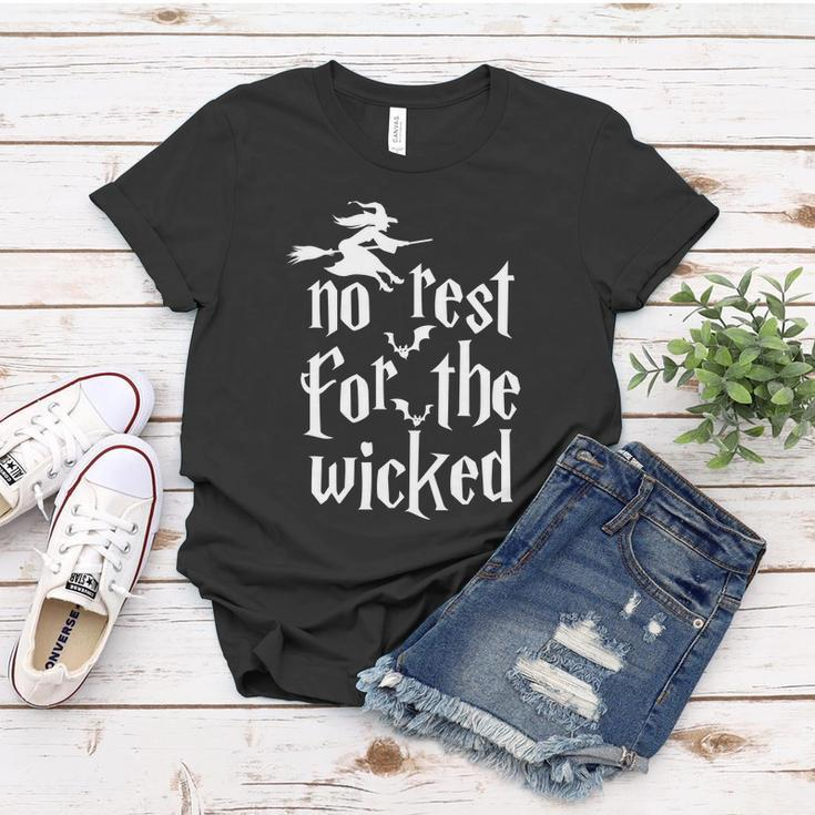 No Rest For The Wicked Halloween Quote Women T-shirt Unique Gifts