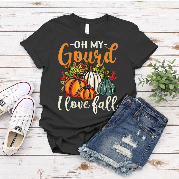 Oh My Gourd I Love Fall Pumpkin Fall Leaves Vintage Women T-shirt Personalized Gifts
