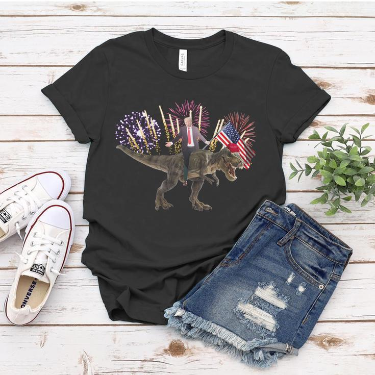 Patriotic Donald Trump On A Dinosaur Women T-shirt Unique Gifts