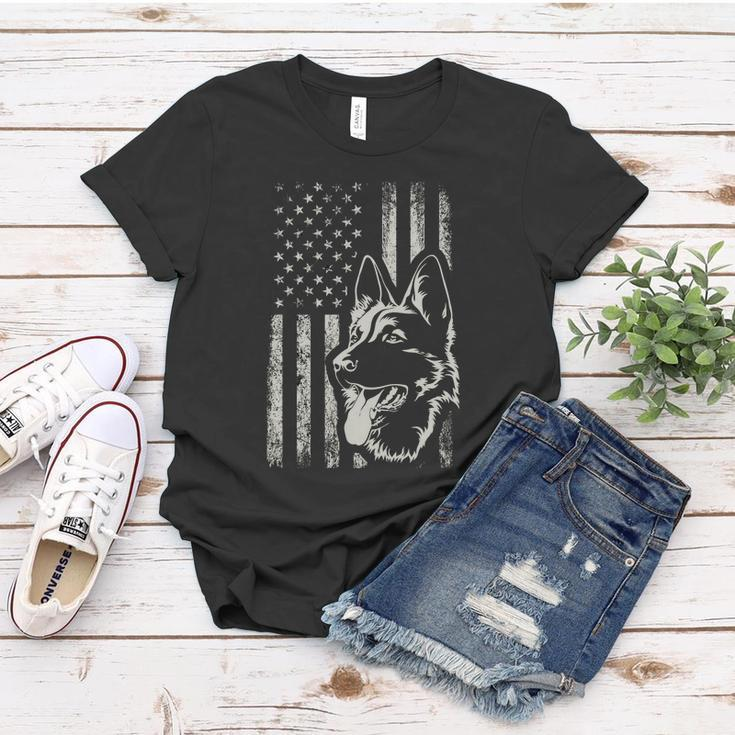 Patriotic German Shepherd American Flag Dog Lover Gift Funny Gift Women T-shirt Unique Gifts