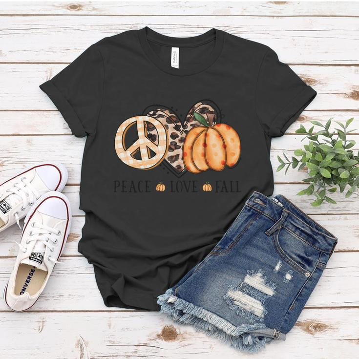 Peace Love Fall Thanksgiving Quote V3 Women T-shirt Unique Gifts