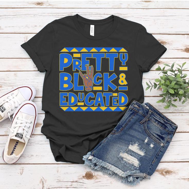 Pretty Black And Educated Sigma Gamma Rho Hand Sign Women T-shirt Unique Gifts