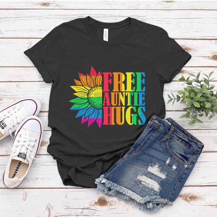 Proud Lgbt Free Auntie Hugs Lgbt Pride Month Women T-shirt Unique Gifts