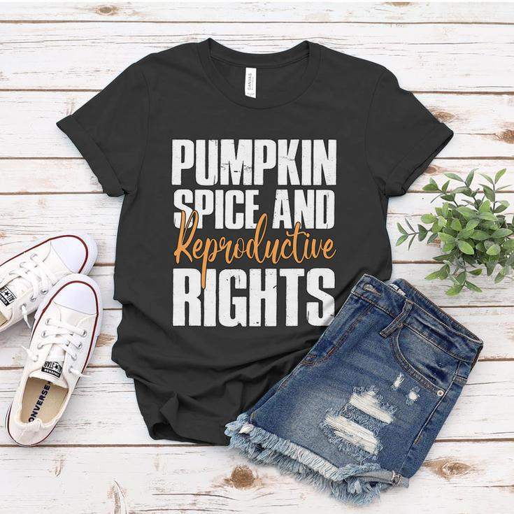 Pumpkin Spice And Reproductive Rights Feminist Fall Gift Women T-shirt Unique Gifts