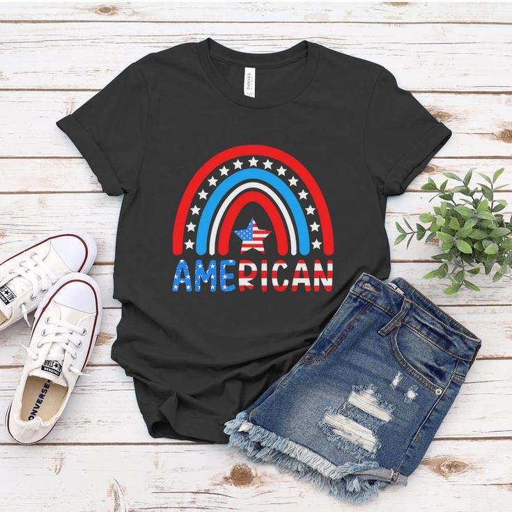 Rainbow American Flag Patriotic For 4Th Of July Women T-shirt Unique Gifts