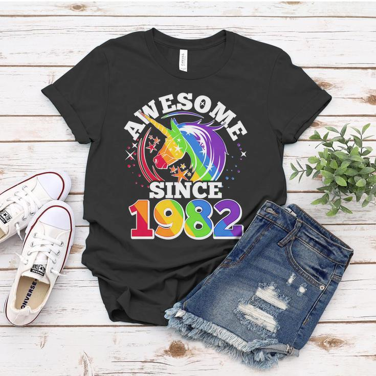 Rainbow Unicorn Awesome Since 1982 40Th Birthday Women T-shirt Unique Gifts
