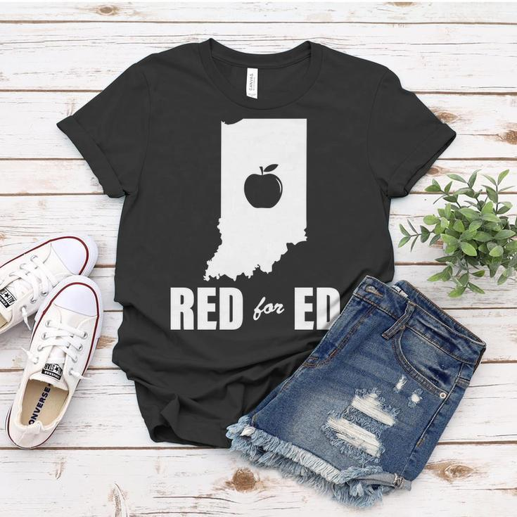 Red For Ed Indiana Teachers Apple Women T-shirt Unique Gifts