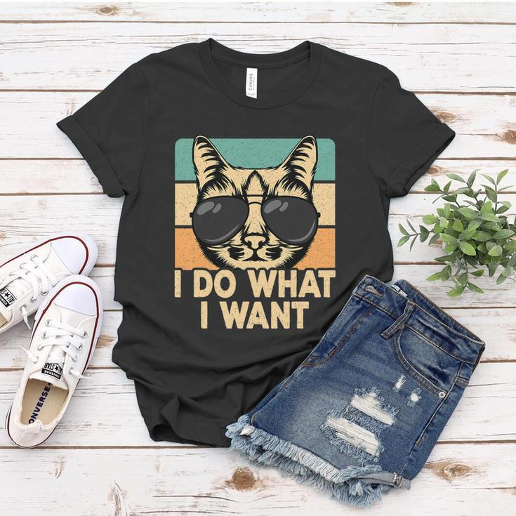 Retro I Do What I Want Funny Cat Lover Women T-shirt Unique Gifts