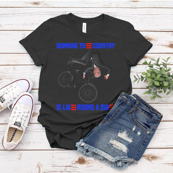 Running The Country Is Like Riding A Bike Biden Bike Women T-shirt Unique Gifts