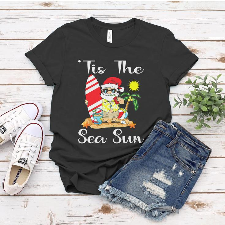 Sea Sun Christmas In July Santa Surfing Lake Party Women T-shirt Unique Gifts