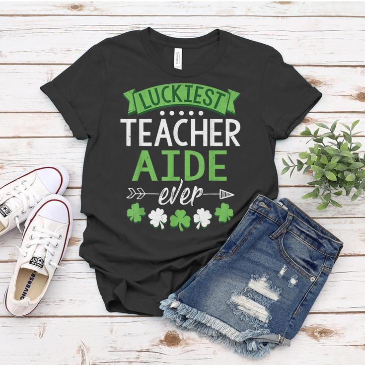 Shamrock One Lucky Teacher Aide St Patricks Day School Women T-shirt Personalized Gifts