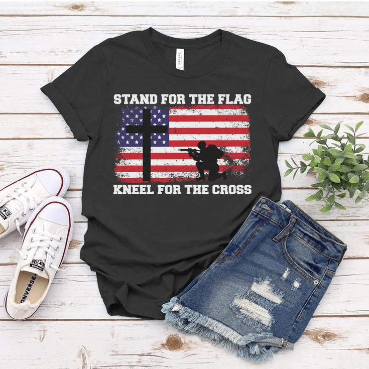 Stand For The Flag Kneel For The Cross Usa Army Tshirt Women T-shirt Unique Gifts