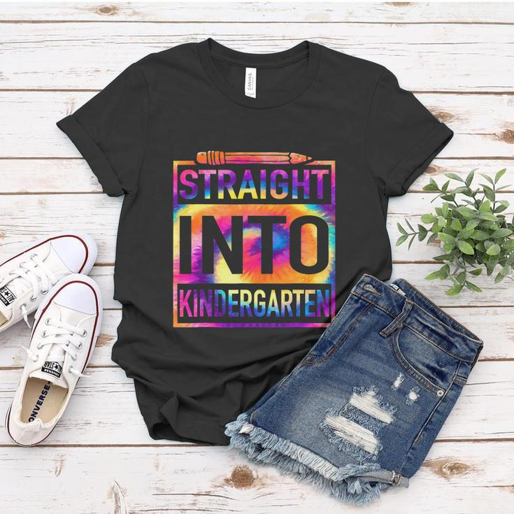Straight Into Kindergarten Tie Dye Funny Teacher Women T-shirt Unique Gifts