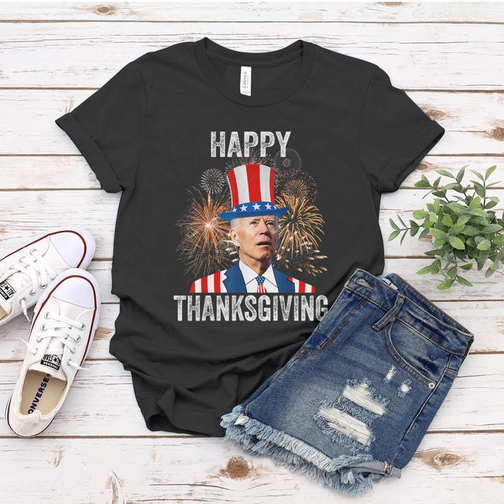 Thanksgiving Funny Happy 4Th Of July Anti Joe Biden Women T-shirt Unique Gifts