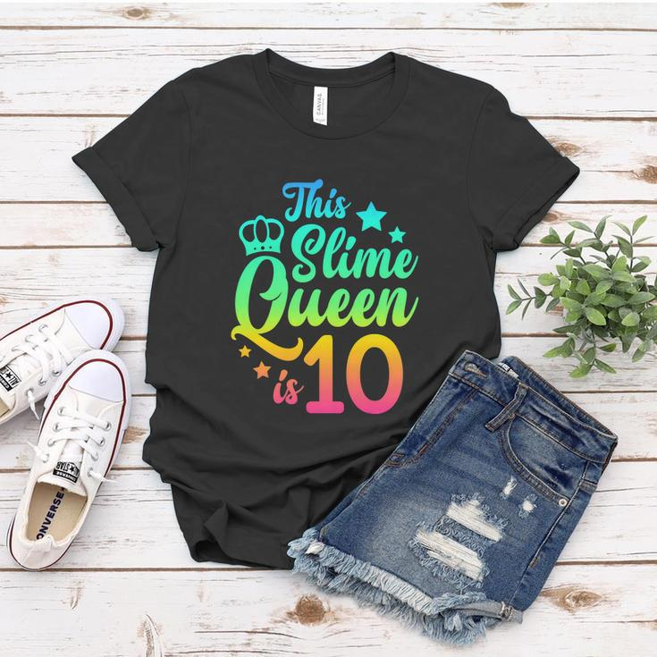 This Slime Queen Is 10 Girl Funny 10Th Birthday Party Squad Women T-shirt Unique Gifts