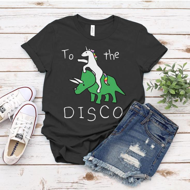 To The Disco Magical Unicorn Dinosaur Retro 80S Party Women T-shirt Unique Gifts