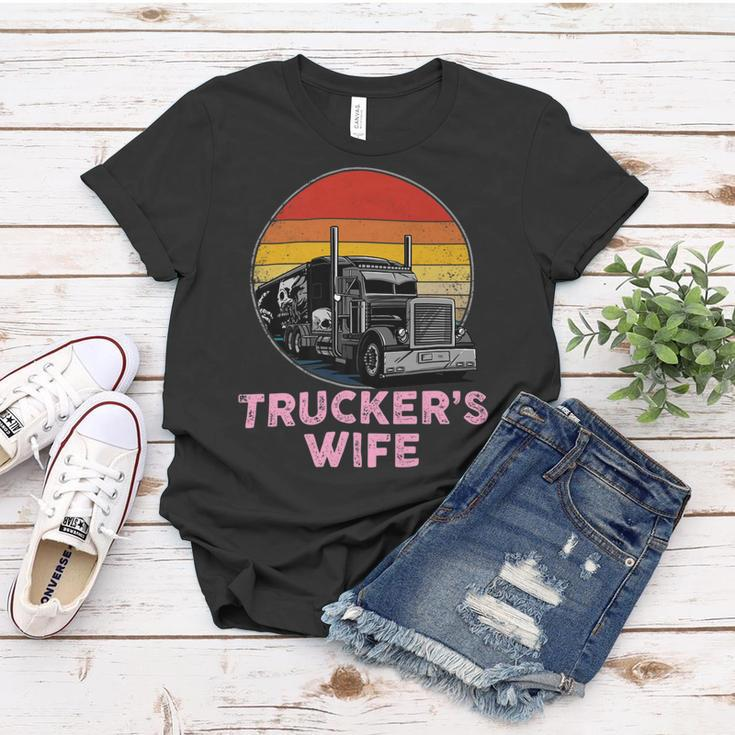 Trucker Truckers Wife Retro Truck Driver Women T-shirt Funny Gifts