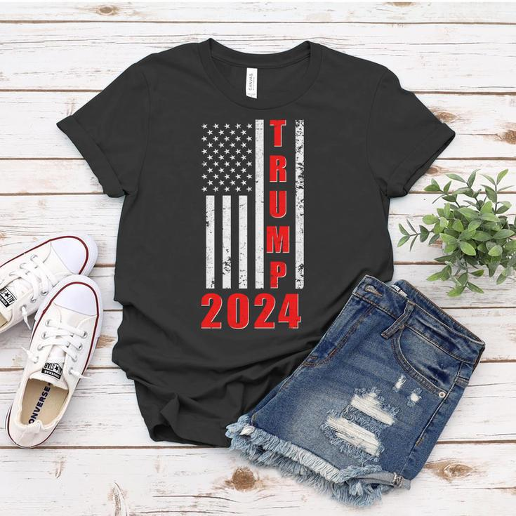 Trump 2024 Election Distressed Us Flag Women T-shirt Unique Gifts