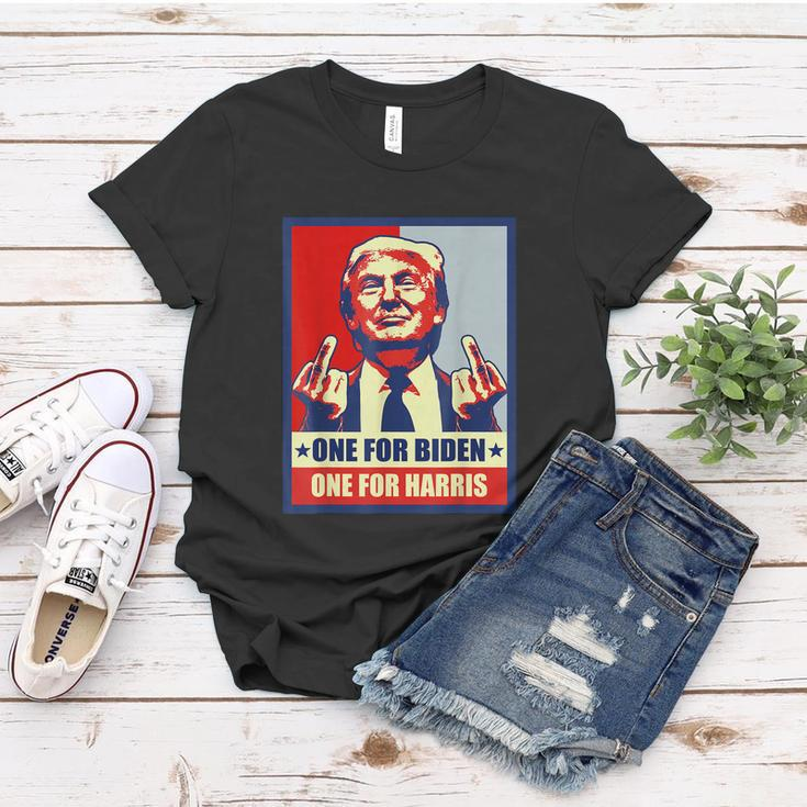 Trump Middle Finger Biden Harris Republican American Flag Women T-shirt Unique Gifts