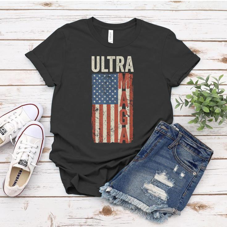 Ultra Maga Us Flag Pro Trump American Flag Tshirt Women T-shirt Unique Gifts