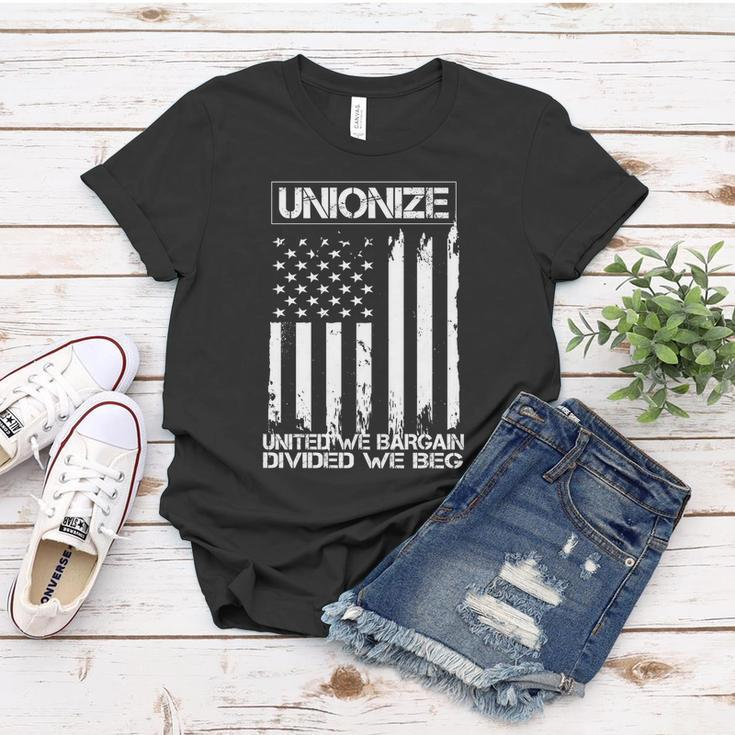 Unionize United We Bargain Divided We Beg Usa Union Pride Great Gift Women T-shirt Unique Gifts
