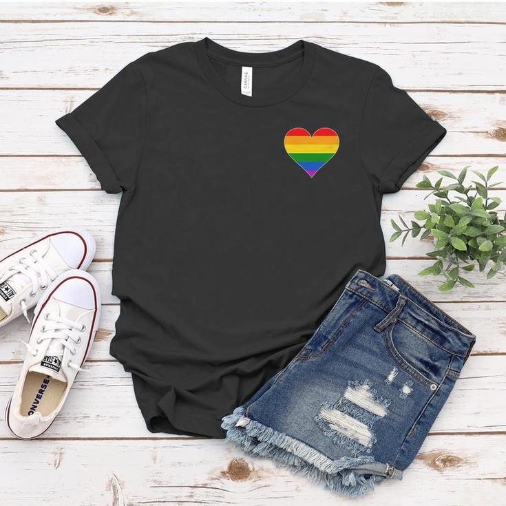 Vintage Gay Pride Pocket Rainbow Heart Tshirt Women T-shirt Unique Gifts