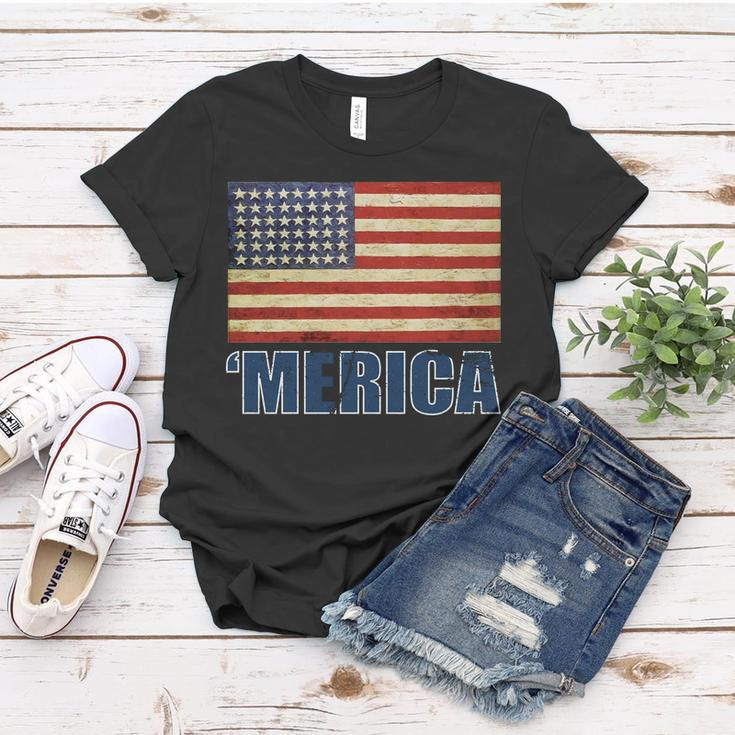 Vintage Merica Flag Tshirt Women T-shirt Unique Gifts