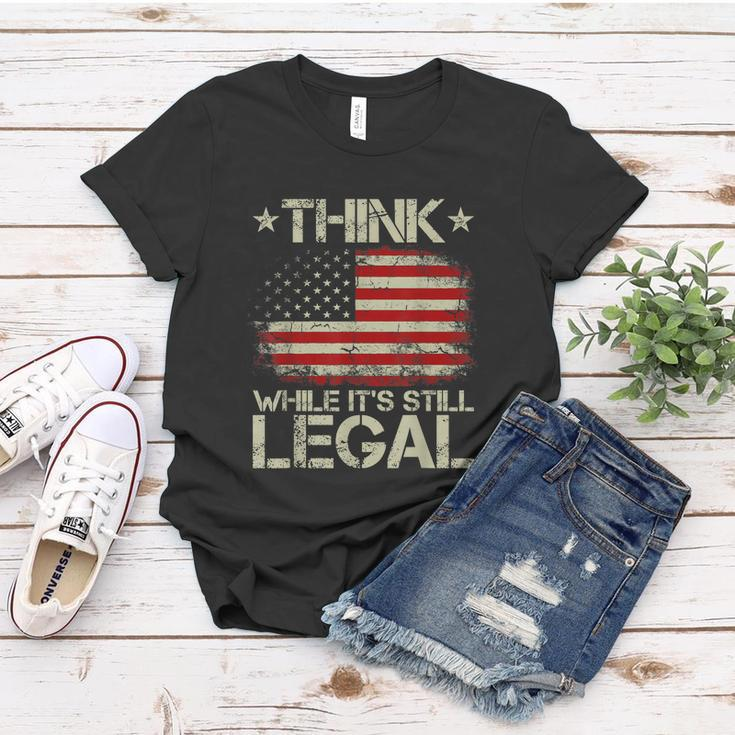 Vintage Old American Flag Think While Its Still Legal Tshirt Women T-shirt Unique Gifts