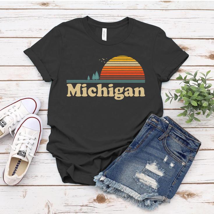 Vintage Retro Michigan Sunset Logo Tshirt V2 Women T-shirt Unique Gifts