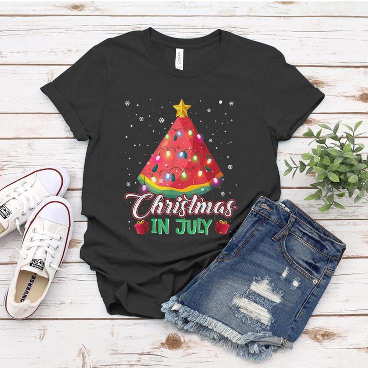 Watermelon Christmas Tree Christmas In July Summer Vacation Women T-shirt Unique Gifts