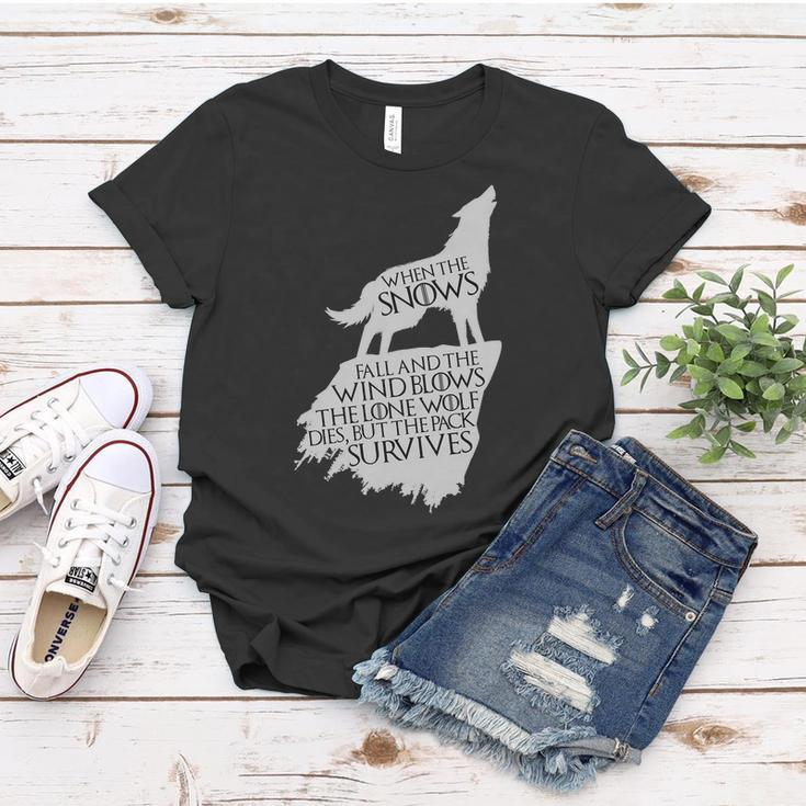 When The Snows Fall The Lone Wolf Dies But The Pack Survives Women T-shirt Personalized Gifts