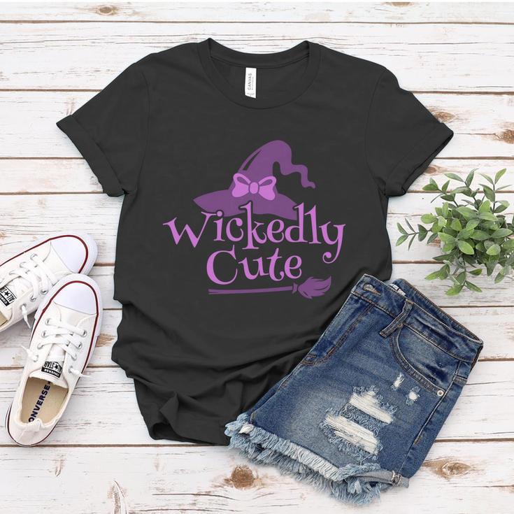 Wickedly Cute Witch Hat Halloween Quote Women T-shirt Unique Gifts