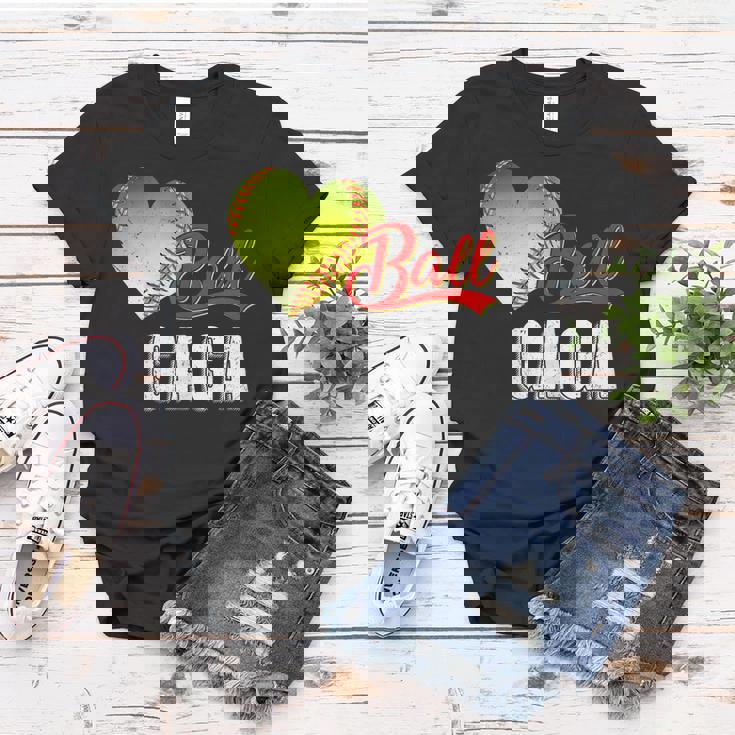 Womens Baseball Softball Ball Heart Gaga Funny Mothers Day Sporter Women T-shirt Personalized Gifts