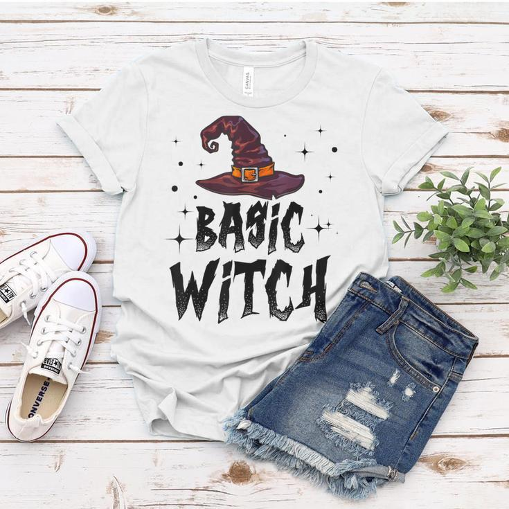 Basic Witch Women Halloween Distressed Witch Hat Women T-shirt Funny Gifts