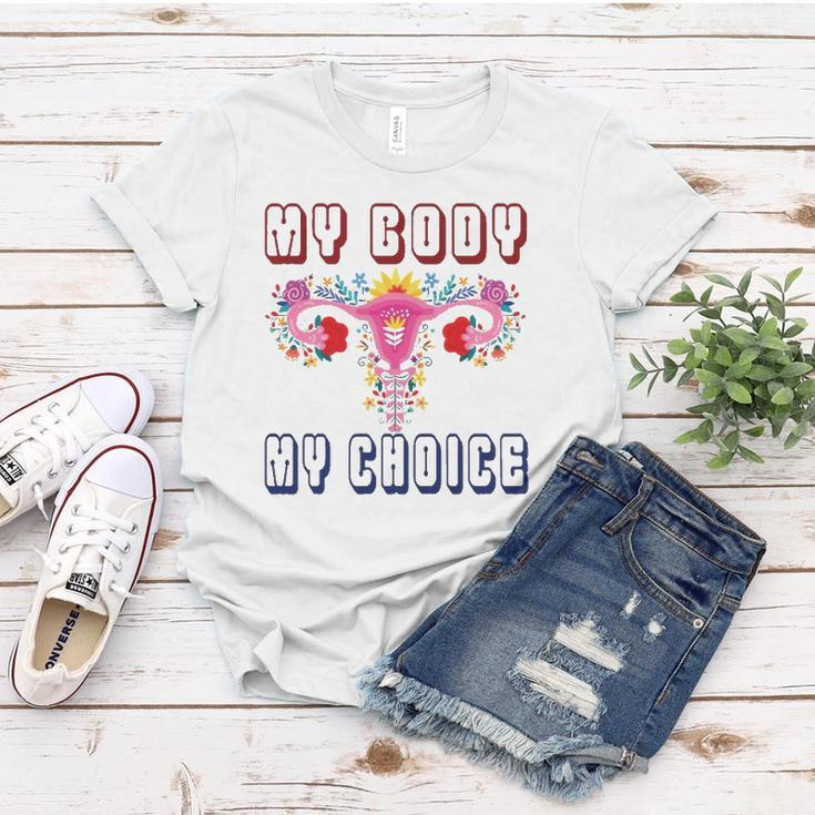 My Body My Choice Pro Roe Floral Uterus Women T-shirt Unique Gifts