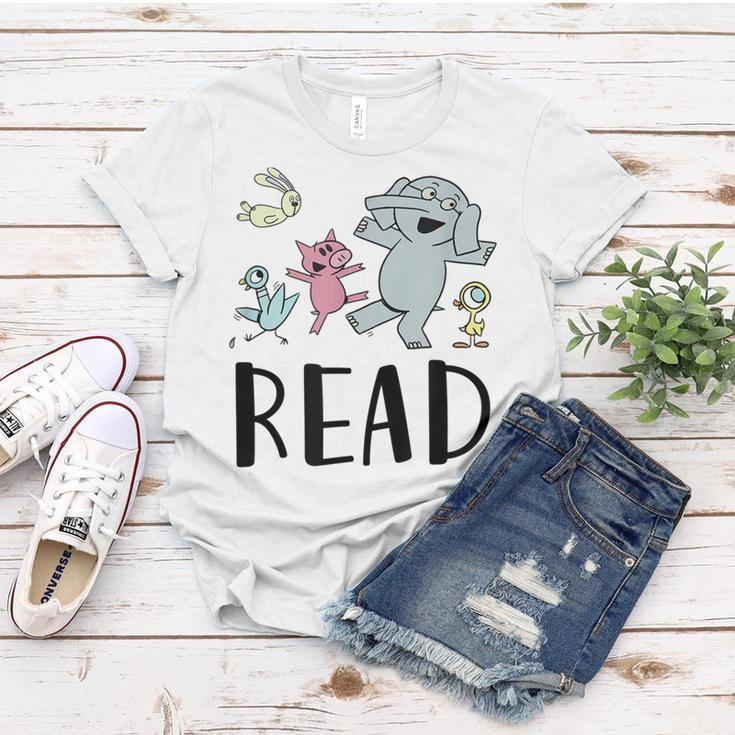 Teacher Library Funny Read Book Club Piggie Elephant Pigeons Women T-shirt Personalized Gifts