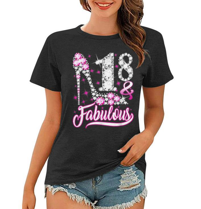 18 Years Old Gifts 18 & Fabulous 18Th Birthday Pink Diamond  Women T-shirt
