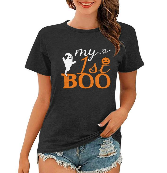1St Boo Pumpkin Halloween Quote Women T-shirt